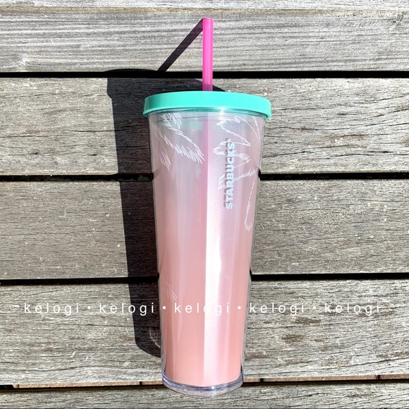 🌈NEW🌈Starbucks Custom Rainbow Bedazzled Bling Iridescent Los Angeles Tumbler - Picture 3 of 8